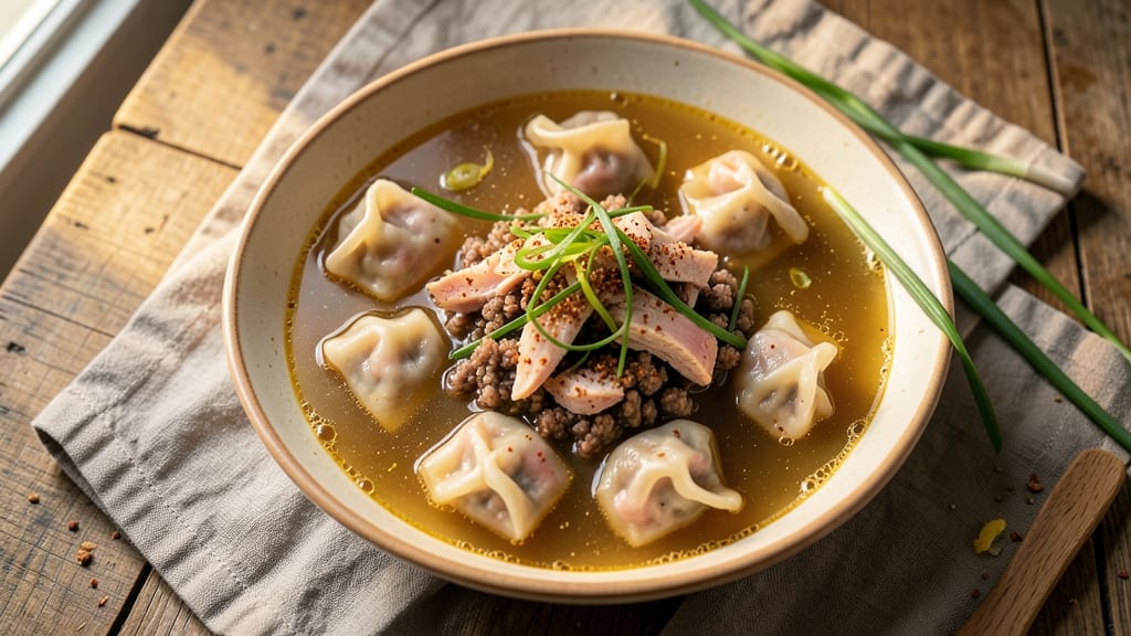 Chicken and Pork Wonton Soup Recipe: Umami-Packed Broth with Tender Dumplings