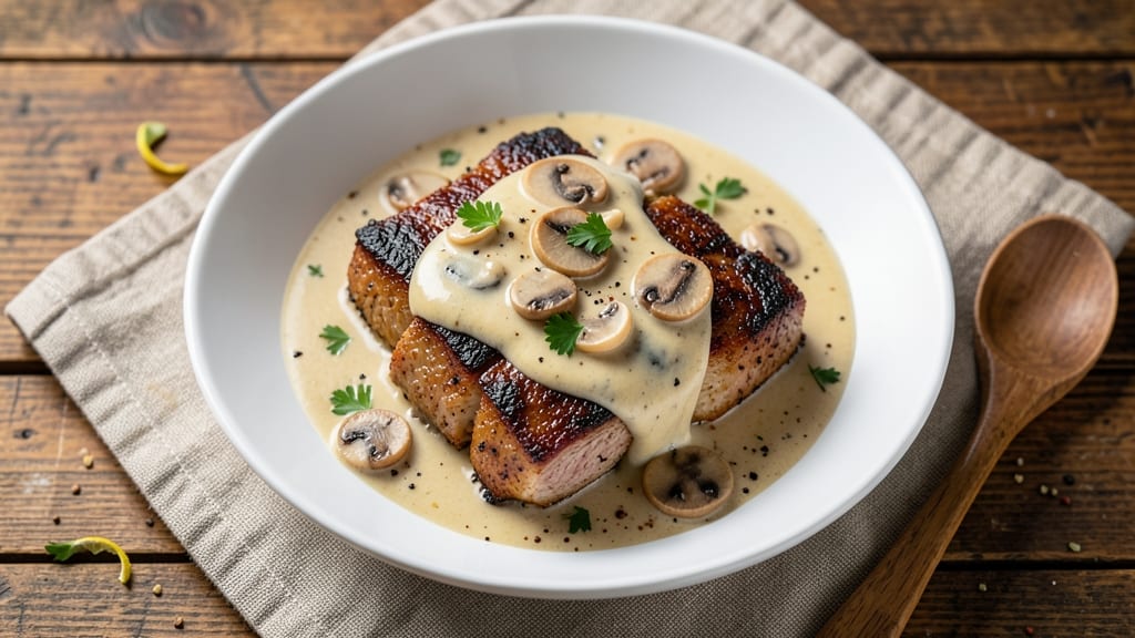 Oven Baked Pork Chops with Cream of Mushroom Soup Recipe: Golden Crust, Creamy Sauce Fusion