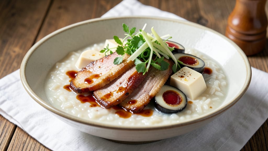 Century Egg and Pork Congee Recipe: Umami-Rich Broth with Silky Silken Tofu Swirls