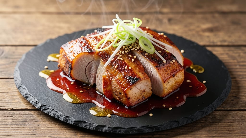 Bossam Pork Recipe: Crispy Celery Crowns Over Sweet-Savory Sauce