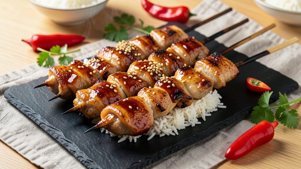 Asian Pork Skewers Recipe: Charred and Sticky-Sweet Perfection