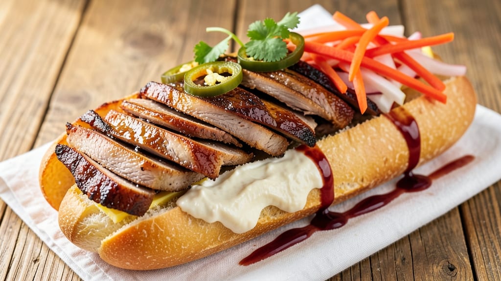Banh Mi Recipe With Pork Shoulder: Crispy Baguette Hugs Juicy Shredded Meat
