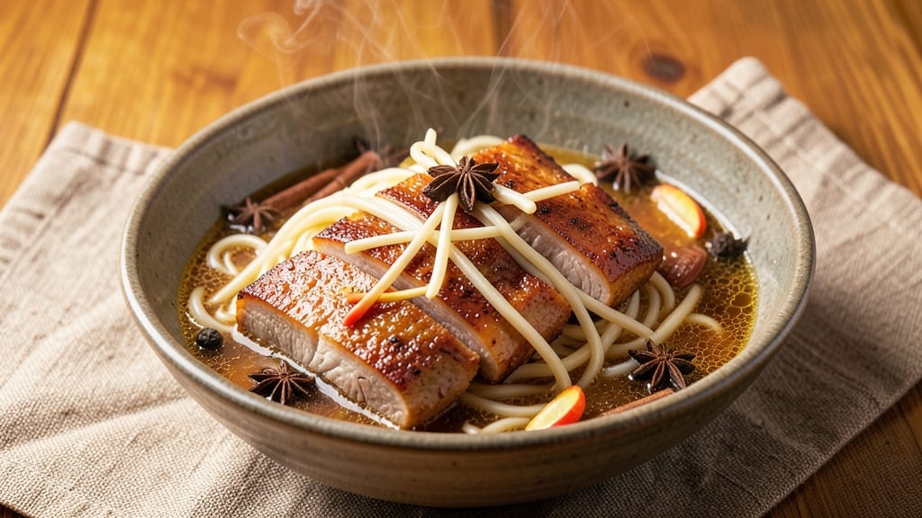 Chinese Pork Hot Pot Recipe: Spiced Broth and Silky Noodle Harmony